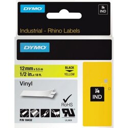 DYMO® 18432 Schriftbandkassette Rhino ID1 12mmx5,5m sw auf ge