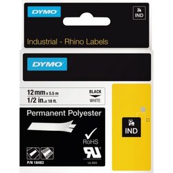 DYMO® 18483 Schriftbandkassette Rhino ID1 12mmx5,5m sw auf ws