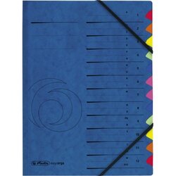 Herlitz 5001128 Ordnungsmappe A-Z 12 Fächer blau