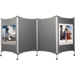 magnetoplan® 1101007 Präsentationswand 120x150cm 4teilig grau