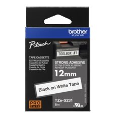 Brother TZES231 Schriftbandkassette 12mmx8m laminiert sw auf ws