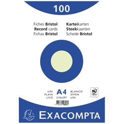 Exacompta 10346E Karteikarte DIN A4 blanko grün 100 St./Pack.