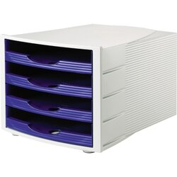 Soennecken 1550 Schubladenbox 4offene Schübe blau