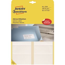 Avery Zweckform 3350 Adressetikett 95x47mm weiß 240 St./Pack.