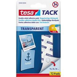 tesa® 59408-00000 Klebepad Tack 10x10mm transparent 72 St./Pack.