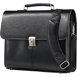 Alassio® 47011 Aktentasche Faenza 41 x 32 x 13 cm Leder schwarz