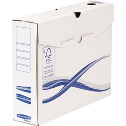 Bankers Box® 4460102 Archivschachtel Basic A4+ 80mm ws/bl 25 St./Pack.