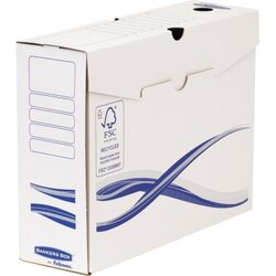 Bankers Box® 4460202 Archivschachtel Basic A4+ 100mm ws/bl 25 St./Pack