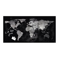 SIGEL GL270 Magnetboard Artverum 910x460x15mm Glas World-Map