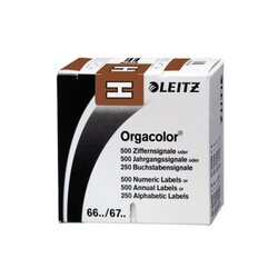 Leitz 66171000 Buchstabensignal Orgacolor H braun 250 St./Pack.
