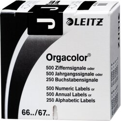 Leitz 66191000 Buchstabensignal Orgacolor J schwarz 250 St./Pack.
