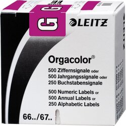 Leitz 66161000 Buchstabensignal Orgacolor G violett 250 St./Pack.