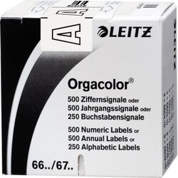 Leitz 66101000 Buchstabensignal Orgacolor A weiß 250 St./Pack.