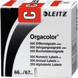 Leitz 66121000 Buchstabensignal Orgacolor C rot 250 St./Pack.