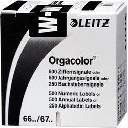 Leitz 66321000 Buchstabensignal Orgacolor W schwarz 250 St,/Pack.