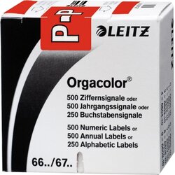 Leitz 66251000 Buchstabensignal Orgacolor P rot 250 St./Pack.