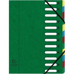 Exacompta 55123E Ordnungsmappe Harmonika DIN A4 12Fächer grün
