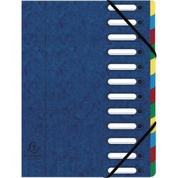 Exacompta 55122E Ordnungsmappe Harmonika DIN A4 12Fächer blau