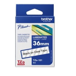 Brother TZE161 Schriftbandkassette 36mmx8m laminiert sw auf fl
