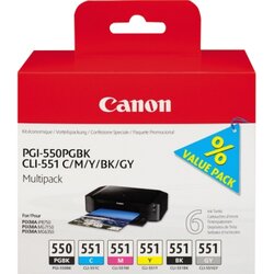 Canon 6496B005 Tintenpatrone PGI550/CLI551 6 St./Pack.
