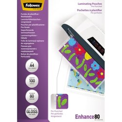 Fellowes® 5452502 Laminierfolie Enhance 80 DIN A4 tr 100 St./Pack.