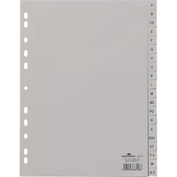 DURABLE 651010 Register DIN A4 volldeckend A-Z 20tlg. PP grau