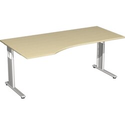 Geramöbel S-617306-AS Schreibtisch Flex links C-Fuß ah/si