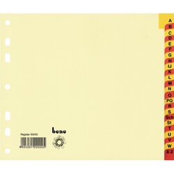Bene 93403 Register A-Z DIN A4 halbe Höhe 24teilig ch Taben rt/ge