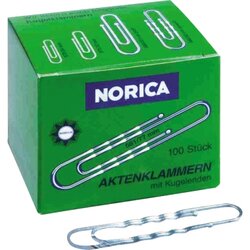 NORICA® 2262 Büroklammer 77mm gewellt silber 100 St./Pack.