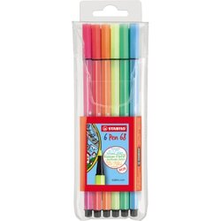 STABILO® 6806-1 Fasermaler Pen 68 Leuchtfarben 6 St./Pack.