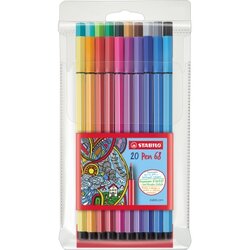STABILO® 6820/PL Fasermaler Pen 68 Kunststoffetui 20 St./Pack.