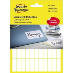Avery Zweckform 3320 Vielzwecketikett 32x10mm weiß 1.144 St./Pack.