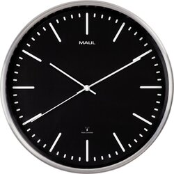MAUL 9063490 Funkwanduhr fly  30cm rund alu sw