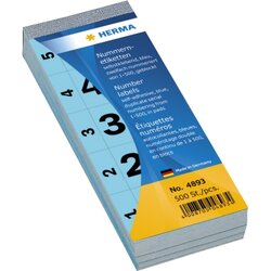 HERMA 4893 Nummernblock 1-500 sk 28x56mm blau 500 St./Pack.