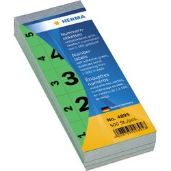 HERMA 4895 Nummernblock 1-500 sk 28x56mm grün 500 St./Pack.