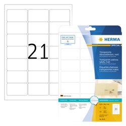 HERMA 8670 Etikett 63,5x38,1mm Folie tr 525St