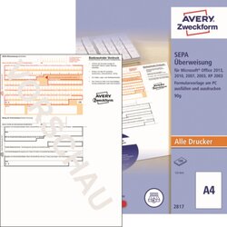 Avery Zweckform 2817 Überweisung DIN A4 inkl. Software 100 Bl./Pack.
