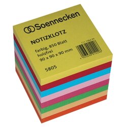 Soennecken 5805 Notizklotz 9x9x9cm 850Blatt farbig sortiert