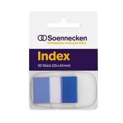 Soennecken 5822 Haftstreifen Index 25x43mm 50Streifen Spender blau