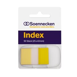 Soennecken 5820 Haftstreifen Index 25x43mm 50Streifen Spender gelb