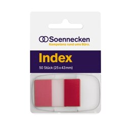 Soennecken 5821 Haftstreifen Index 25x43mm 50Streifen Spender rot