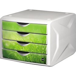 helit H6129650 Schubladenbox Chameleon 4Schübe A4/C4 springtime