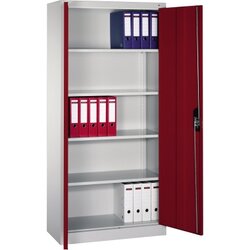 C+P Flügeltürenschrank Acurado 5 Ordnerhöhen 930 x 1.950 x 400 mm (B x H x T) lichtgrau