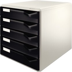 Leitz 52800095 Schubladenbox DIN A4 5Schubfächer lichtgr/sw