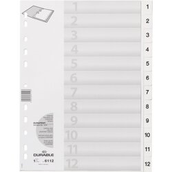 DURABLE 611202 Ordnerregister DIN A4 1-12 geprägte Taben ws