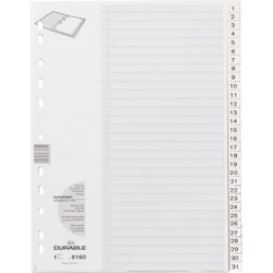 DURABLE 616002 Ordnerregister DIN A4 1-31 geprägte Taben ws