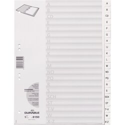 DURABLE 615002 Ordnerregister DIN A4 A-Z geprägte Taben ws