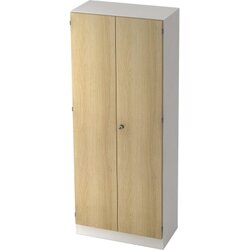Hammerbacher V6200/W/E/SG Garderobenschrank 5OH weiß/eiche
