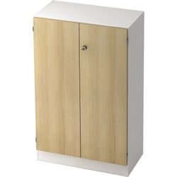 Hammerbacher V6550/W/E/SG Flügeltürenschrank 3OH weiß/eiche