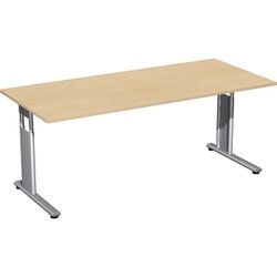 Geramöbel S-617146-BS Schreibtisch C-Fuß Flex 180x80x68-82cm buche/si